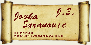 Jovka Šaranović vizit kartica
